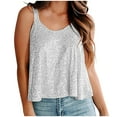 thumbnail image 2 of "pimelu Summer Tops for Women 2024, Ladies Summer Sequin Dressy Sparkle Cami Tank Tops 2024 Loose Vest Tunics Party Club Cocktail Sleeveless Tshirt Blouse", 2 of 6