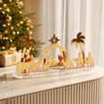 thumbnail image 5 of Lilixerw Wide Gold Nativity Scene Figurine, Acrylic Mirror Tabletop Decor with Palm Trees Camels on Clear Base for Christmas Home Decorations, 5 of 6