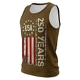 thumbnail image 4 of Vamuko 250th Anniversary Shirt Mens Sleeveless Graphic 1776 Tanks Usa Flag American Flag Red Blue and White Tank Top 4th Of July Striped Tshirts Khaki 4XL, 4 of 5