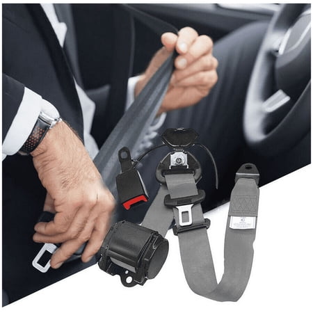 2X Universal Car Truck Seat Belt Auto Safety Lap 3 Point Adjustable Retractable