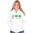 thumbnail image 3 of Peace Love Irish St Pattys Day Clover Zip Hoodie Sweatshirt Women Brisco Brands X, 3 of 6