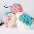 thumbnail image 3 of Cute Bath Ball, Large Bath Flower rubbing Back Bath Flower Color-Blocked Household foaming Soft Bath Bomb, Unpackaged, Rice + Coffee, 3 of 5