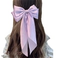 thumbnail image 5 of Skymirror Large Double Bow Hairpin Solid Color Smooth Satin Girl Spring Hair Clip Autumn Winter Style Hair Accessories, 5 of 8