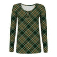 thumbnail image 5 of Stichou Womens Winter Shirts Henley Plaid Slim Fit Long Sleeve Basic Tops Casual Button Blouse Fashion Outfits Dark Green S, 5 of 5