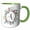 Green/White, variant on 3drose, Pretty Purple and Blue Watercolor Floral Round Monogram Initial A, 15oz Mug