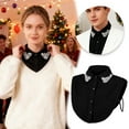 thumbnail image 4 of Plaid Rhinestone Detachable Collar for Parties and Events Sparkling Pearl Clip-On Necklace Accessory for Festive and Use, 4 of 5