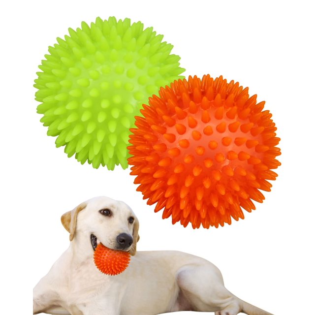 Pelotas para perros Dog Spike Ball Toy Pweituoet 3.5 Spike, paquete de 2