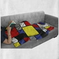 thumbnail image 6 of Art Soft Flannel Fleece Throw Blanket, Mondrianesque Pop Design with Colorful Squares Lively Colors Geometric Shapes Print, Cozy Plush for Indoor and Outdoor Use, 70" x 90", Multicolor, by Ambesonne, 6 of 6