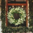 thumbnail image 6 of Perfnique 22'' Christmas Wreath for Front Door with Lights, Winter Outdoor Wreath for Wall Fireplace Decor(White Berry), 6 of 6
