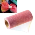 thumbnail image 3 of 6 Inch x 11 Yard Rainbow Glitter Tulle Rolls, Sparkling Tulle Ribbon Tulle Fabric Spool for Table Runner Chair Sash Bow Pet Tutu, 3 of 6