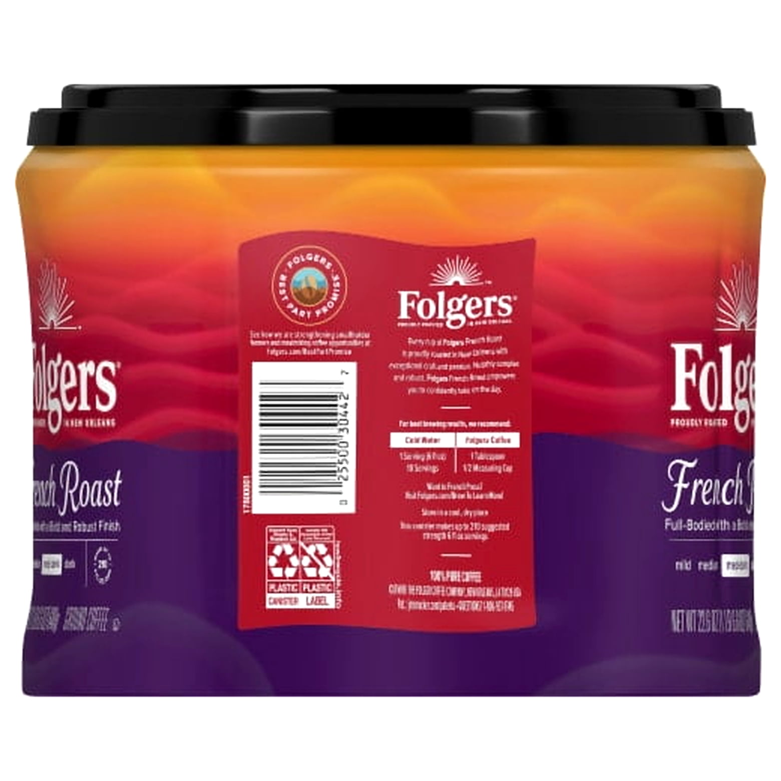 2X-Folgers French Roast Medium Dark Ground Coffee - 22.6 oz