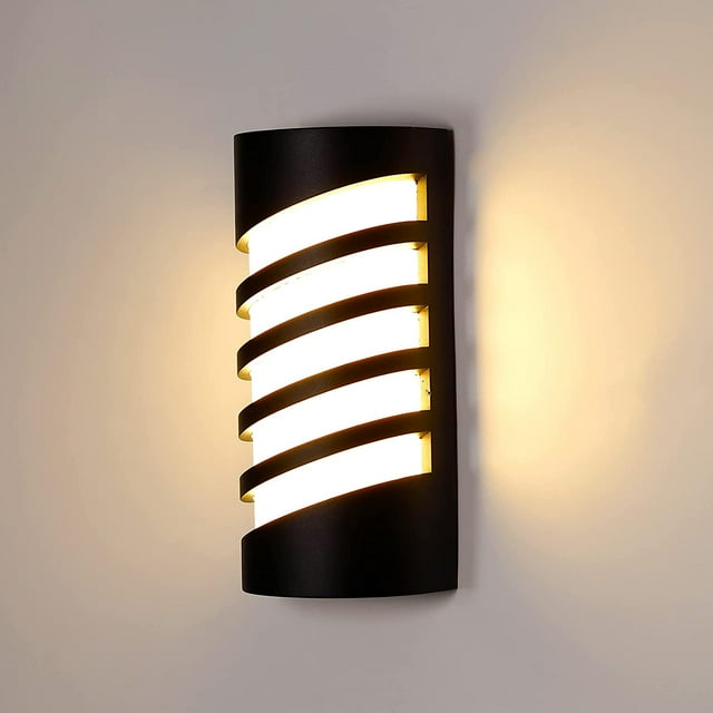 Aplique de pared para exterior/interior, moderno aplique LED impermeable para exterior, 3000 K, blanco cálido, para jardín, terraza, patio, dormitorio, hogar, pasillo.