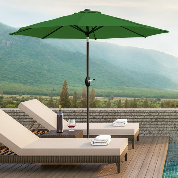 Westin Outdoor 9 Ft Patio Market Umbrella with Tilt & Crank, Dark Green