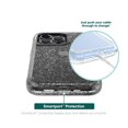 thumbnail image 2 of onn. Rugged Phone Case for iPhone 13 Pro – Silver Glitter/Clear, 2 of 6