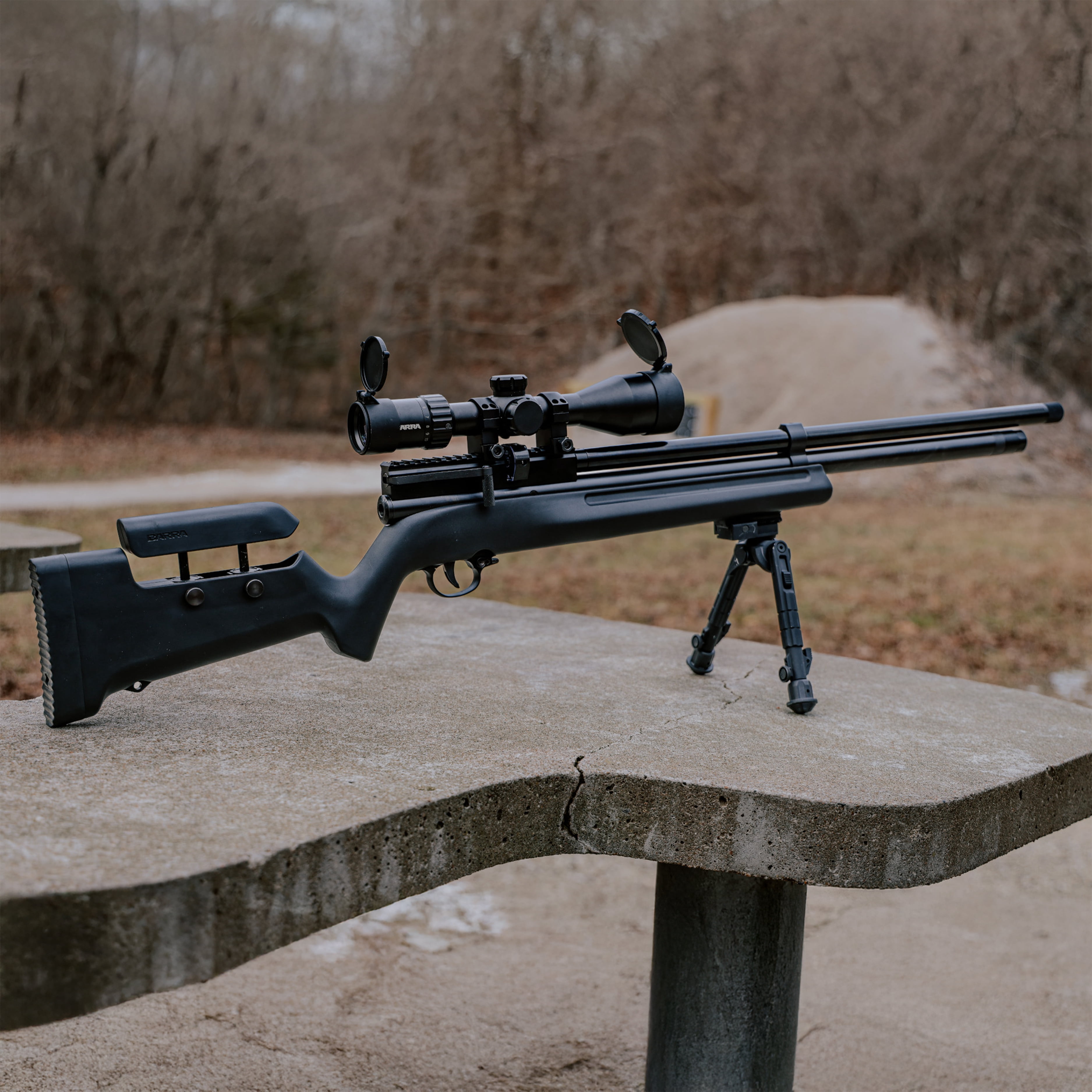 Barra Airguns 1100z .22 Precharged Pneumatic Pellet Air Rifle, Black
