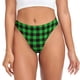 thumbnail image 1 of Balery Buffalo Plaid Green Black Tangas de Algodón para Mujer con Estampado – Ropa Interior Sexy, Transpirable, G-string-Small, 1 of 1