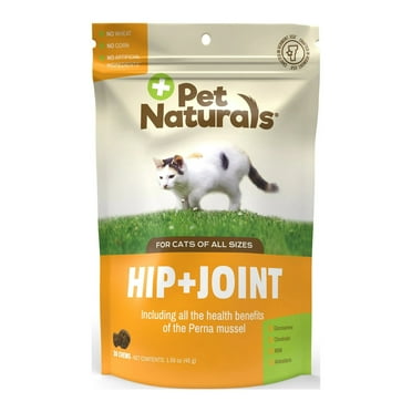 Pet Naturals Hip & Joint Health Glucosamine Supplement Chew for Cats, Fish Flavor, 30 Count Bag