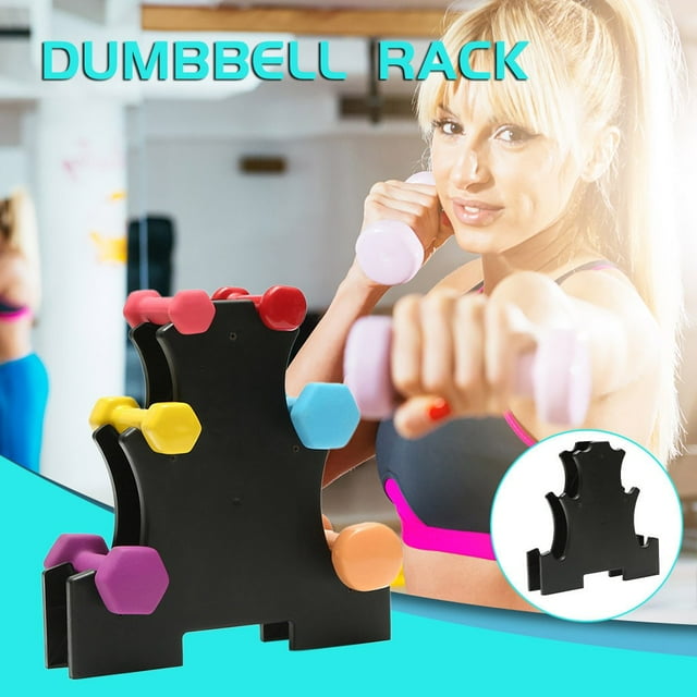 Hyknon Command Hooks Dumbbell Rack Stand 3 Tier Dumbbells Hand Weights Sets Holds 30 Pounds Waterproof and Rust-Resistant Hooks