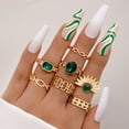 thumbnail image 4 of Emerald Diamond Love Palm Ring Set: Matching Alloy Rings, Electroplated Finish, 4/5/6/7 Piece Set (Unisex), 4 of 11