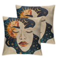 thumbnail image 2 of Nawypu Hippie Pillow Covers Tarot Sun Moon Boho Throw Pillow Covers Witchy Evil Eye Celestial Cushion Cases for Couch Sofa Room Decor  Set of 2, 2 of 6