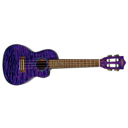 Lanikai QM-PUCEC Quilted Maple Purple Stain Concert Acoustic-Electric Ukulele