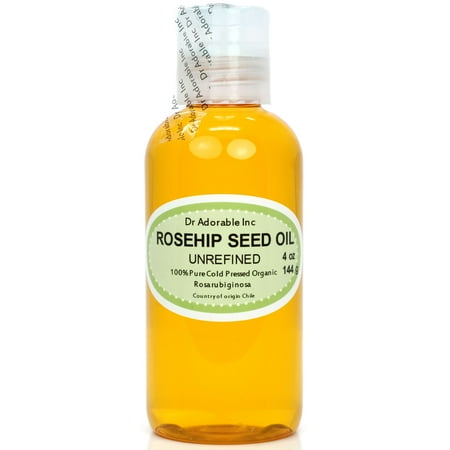 Dr. Adorable - 100% Pure Rosehip Seed Oil Organic Cold Pressed Unrefined Natural Hair Skin Anti Aging - 4 oz