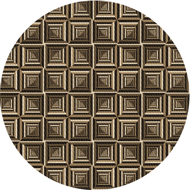 Ahgly Company Tapis Rond Lavable en Machine Intérieur Transitionnel Pérun Brun, 6 Pieds Rond