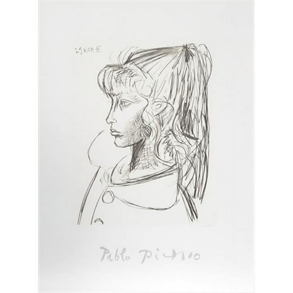 Pablo Picasso Sylvette De Profil Gouche- Lithograph on Paper - Black- White