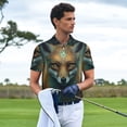 thumbnail image 3 of Yiaed Vintage Pattern FoxPrint Men's Short Sleeve Polo Shirt,Golf Polo for Men Three-Button Golf Shirt Athletic Casual Collared T-Shirt- 3X-Large, 3 of 7
