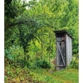 thumbnail image 3 of Outhouse Duvet Cover Set, Old Cottage Outhouse in a Spring Mountian Forest Woods Image, Decorative 2 Piece Bedding Set with 1 Pillow Shams, Twin Size, Fern Green and Brown, by Ambesonne, 3 of 3