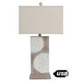 thumbnail image 4 of Lux Lighting Coastal Sandollar Table Lamps USB port (Set of 2) 3-Way Switch, 4 of 5