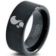 thumbnail image 1 of Tungsten Squirrel Rodent Chipmunks Band Ring 9mm Men Women Comfort Fit Black Flat Cut Brushed Polished, 1 of 4