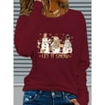 thumbnail image 6 of Festive Women's Christmas Snowman Graphic Long Sleeve T-Shirt • Cozy Crew Neck with "Let It Snow" Design • Holiday Print for Fall & Winter • Casual Holiday Wear |   Festive Graphic Tee, 6 of 9
