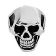 thumbnail image 3 of Men's Stainless Steel Silver Tone 3D Skull Statement Ring Size 9 Punk Rock Biker SSR369 S9, 3 of 3