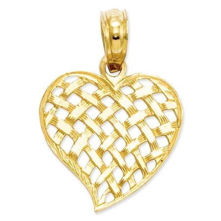 Weave Yellow Necklace - 14kt Yellow Gold Basket Weave Heart Pendant Charm Necklace Love Fine Jewelry Ideal Gifts For Women Gift Set From Heart