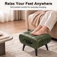 thumbnail image 4 of Leumius Leather Stool with Portable Handles and Metal Legs, Modern Minimalist Square Footrest with Hidden Storage Space for Living Room Green, 4 of 9