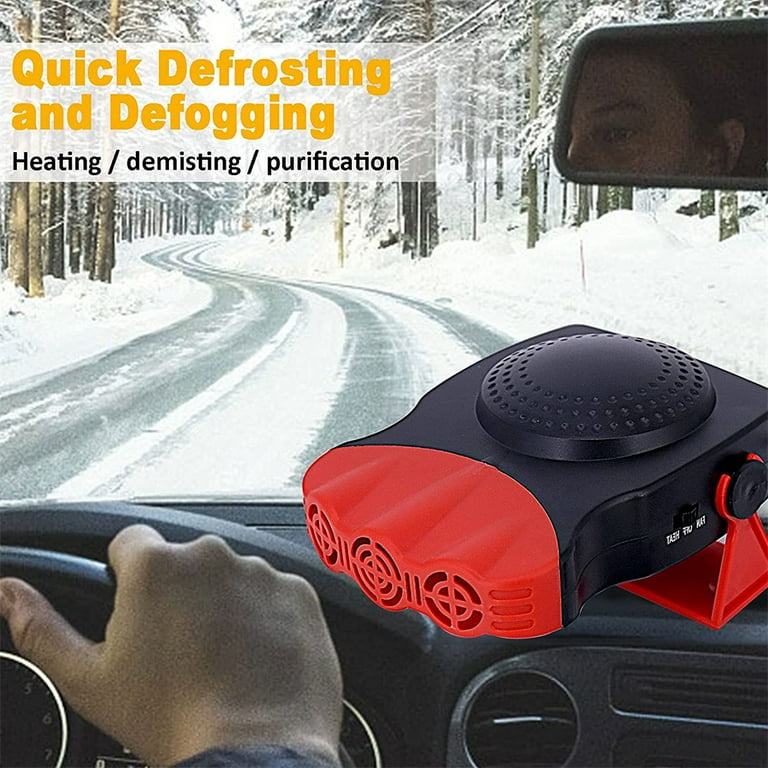 Aousin 2 in 1 Car Heater for Windshield Defroster Heating Air Cooling  Fan,12V Black
