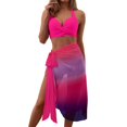 thumbnail image 1 of TSADFHJI Rashguard Swimsuit Women Plus Size Women's Gradient Split Bikini Skirt Cover Up Three Piece Set L, 1 of 9