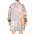 thumbnail image 2 of Wearable Oversized Blanket,Pioneer Flower Floral Print Pattern Wearable Blanket Hoodie for Adults,Cozy Hooded Blankets with Super Pockets,Super Warm Fuzzy Pullover for Women & Men, 2 of 6