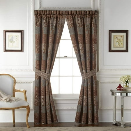 Croscill Galleria Pole 84" Curtain Panel Pair With Brown 2A0-401O0-6406/200