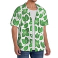 thumbnail image 2 of Balery Green Leaves Camisa Casual de Manga Corta con Botones para Hombre, Texturizada, Estilo Cubano, para Playa, Verano-Medium, 2 of 5