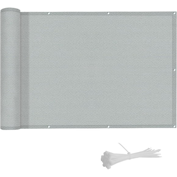 Outdoor Screen Fence Privacy Screen With Easy Installation, Weather-Resistant High-Density Polyethylene Breathable Material Windscreen For Deck Patio (Gray,90X300 Cm)