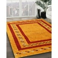 thumbnail image 3 of Ahgly Company Machine Washable Indoor Round Contemporary Dark Orange Area Rugs, 3' Round, 3 of 7