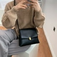 thumbnail image 5 of Carteras y bolsos de mano para mujer, bolsos de mano de piel sintética con asa superior, bolsos de hombro tipo cartera, color negro, 5 of 5