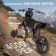Electric Dirt Bike for Adults 50 mph Max Speed 4500W Mid-Drive Motor X1 Spark E-Bike up to 60Miles Range Fat Tire E Bike with 14/12 Wheel 60V 28.8AH Battery off Road Mountain E Bike, UL2849 by SGS