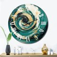 thumbnail image 1 of Designart "A Spiral in Dark Blue and Gold I" Abstract Spirals Oversized Wall Clock, 1 of 6
