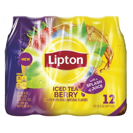 (2 Pack) Lipton Berry Iced Tea, 16.9 Fl Oz, 12