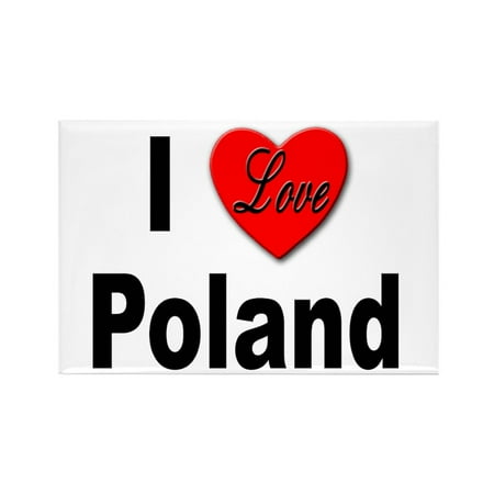 

CafePress - I Love Poland - Rectangle Magnet 2 x3 Refrigerator Magnet