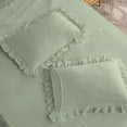 thumbnail image 7 of DNG Creations 4-Piece Long Ruffle Sheet Set 24-Inch Deep Pocket (Solid Light Sage - Twin), 7 of 7