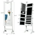 thumbnail image 2 of Costway Lockable Mirrored Jewelry Cabinet Armoire Storage Organizer Box w/ Drawers, 2 of 10
